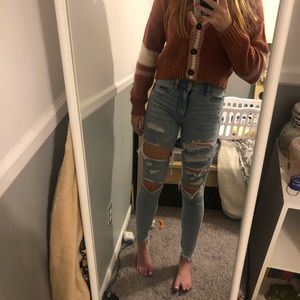 american eagle light wash skinny jeans